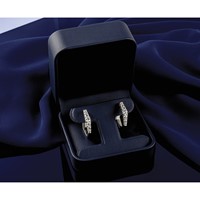 14K White Gold 1.50 Carat Lab Grown Diamond VS+ F+ Complete Fashion Hoop Earrings view 3