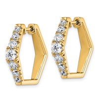 14K Yellow Gold 1.50 Carat Lab Grown Diamond VS+ F+ Complete Fashion Hoop Earrings view 2