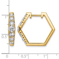 14K Yellow Gold 1.50 Carat Lab Grown Diamond VS+ F+ Complete Fashion Hoop Earrings view 3
