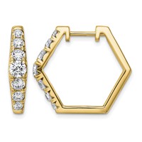 14K Yellow Gold 1.50 Carat Lab Grown Diamond VS+ F+ Complete Fashion Hoop Earrings view 1
