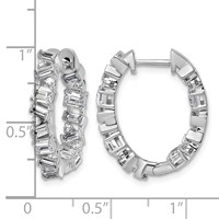14K White Gold 2 Carat Lab Grown Diamond VS+ F+ Complete Hinged in and Out Hoop Earrings view 3