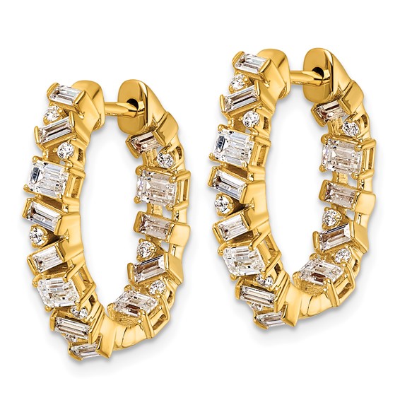 Gold Diamond Hinged Hoop Earrings