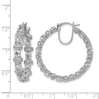 14K White Gold 4 Carat Lab Grown Diamond VS+ F+ Complete Fashion Hoop Earrings view 3