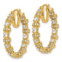 14K Yellow Gold 4 Carat Lab Grown Diamond VS+ F+ Complete Fashion Hoop Earrings view 2