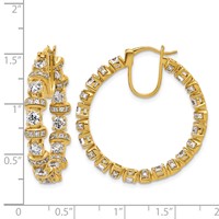 14K Yellow Gold 4 Carat Lab Grown Diamond VS+ F+ Complete Fashion Hoop Earrings view 3