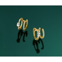 True Origin 14K Yellow Gold 0.62 Carat Lab Grown Diamond VS+ F+ Hinged Hoop Complete Earrings view 5