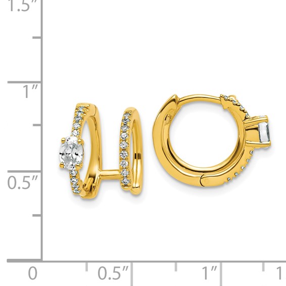 True Origin 14K Yellow Gold 5/8 carat Lab Grown Diamond VS+ F+ Hinged Hoop Complete Earrings
