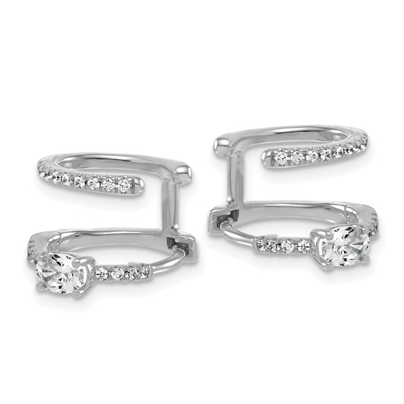 True Origin 14K White Gold 5/8 carat Lab Grown Diamond VS+ F+ Hinged Hoop Complete Earrings