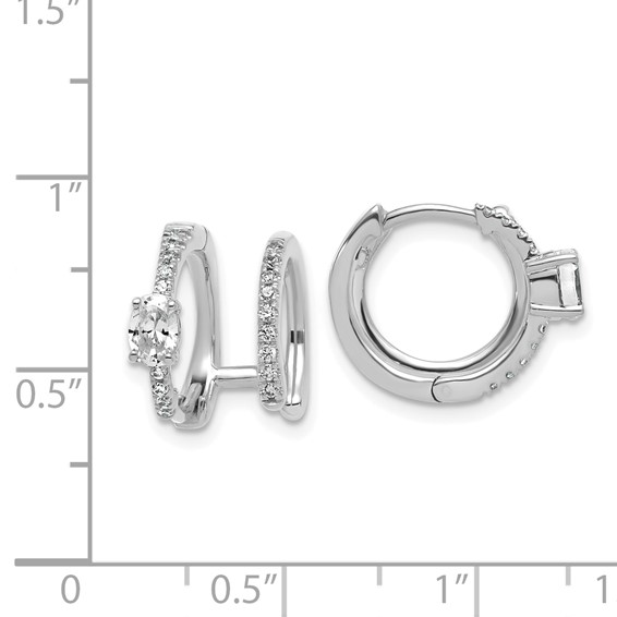 True Origin 14K White Gold 5/8 carat Lab Grown Diamond VS+ F+ Hinged Hoop Complete Earrings