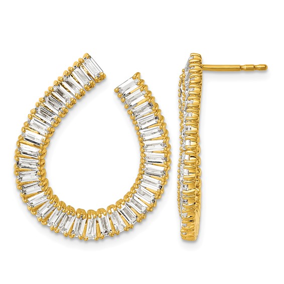 True Origin 14K Yellow Gold 4 carat Lab Grown Diamond VS+ F+ Post Complete Earrings