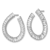 True Origin 14K White Gold 4 Carat Lab Grown Diamond VS+ F+ Post Complete Earrings view 2