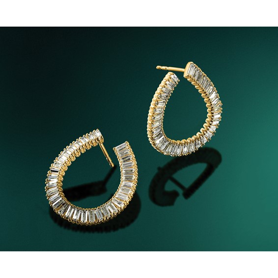 True Origin 14K Yellow Gold 4 carat Lab Grown Diamond VS+ F+ Post Complete Earrings