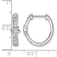 True Origin 14K White Gold 0.50 Carat Lab Grown Diamond VS+ F+ Hinged Hoop Complete Earrings view 3