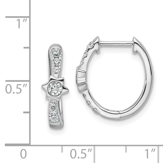 True Origin 14K White Gold 1/2 carat Lab Grown Diamond VS+ F+ Hinged Hoop Complete Earrings