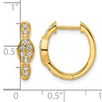 True Origin 14K Yellow Gold 0.33 Carat Lab Grown Diamond VS+ F+ Hinged Hoop Complete Earrings view 3