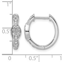 True Origin 14K White Gold 0.33 Carat Lab Grown Diamond VS+ F+ Hinged Hoop Complete Earrings view 3