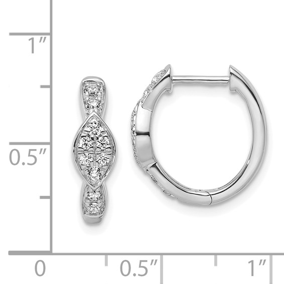 True Origin 14K White Gold 1/3 carat Lab Grown Diamond VS+ F+ Hinged Hoop Complete Earrings