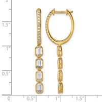True Origin 14K Yellow Gold 1 Carat Lab Grown Diamond VS+ F+ Complete Dangle Hoop Earrings view 3