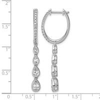 True Origin 14K White Gold 1.75 Carat Lab Grown Diamond VS+ F+ Complete Dangle Hoop Earrings view 3