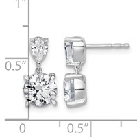 True Origin 14K White Gold 3 Carat Lab Grown Diamond VS+ F+ Complete Post Dangle Earrings view 3