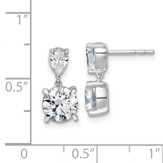 True Origin 14K White Gold 3 carat Lab Grown Diamond VS+ F+ Complete Post Dangle Earrings