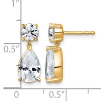 True Origin 14K Yellow Gold 3.62 Carat Lab Grown Diamond VS+ F+ Complete Post Dangle Earrings view 3