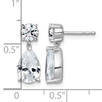 True Origin 14K White Gold 3.62 Carat Lab Grown Diamond VS+ F+ Complete Post Dangle Earrings view 3