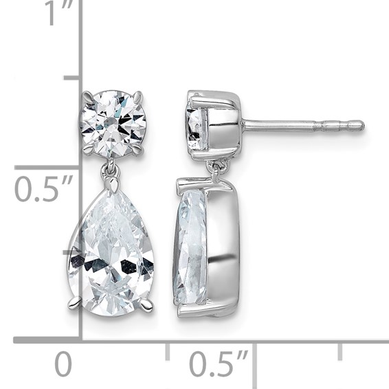 True Origin 14K White Gold 3 5/8 carat Lab Grown Diamond VS+ F+ Complete Post Dangle Earrings