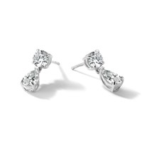 True Origin 14K White Gold 3.62 Carat Lab Grown Diamond VS+ F+ Complete Post Dangle Earrings view 4