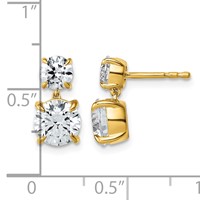 True Origin 14K Yellow Gold 2.88 Carat Lab Grown Diamond VS+ F+ Complete Post Dangle Earrings view 3