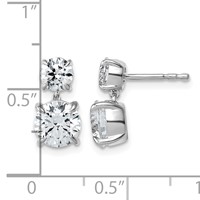 True Origin 14K White Gold 2.88 Carat Lab Grown Diamond VS+ F+ Complete Post Dangle Earrings view 3