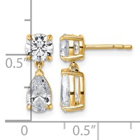 True Origin 14K Yellow Gold 2.88 Carat Lab Grown Diamond VS+ F+ Complete Post Dangle Earrings view 3