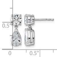 True Origin 14K White Gold 2.88 Carat Lab Grown Diamond VS+ F+ Complete Post Dangle Earrings view 3