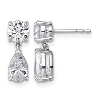 True Origin 14K White Gold 2.88 Carat Lab Grown Diamond VS+ F+ Complete Post Dangle Earrings view 1
