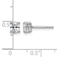 True Origin 14K White Gold 0.50 Carat Lab Grown Diamond VS+ F+ Oval Four Prong Heavy Weight Complete Stud Earrings view 4
