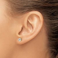 True Origin 14K Yellow Gold 0.50 Carat Lab Grown Diamond VS+ F+ Oval Four Prong Heavy Weight Complete Stud Earrings view 3