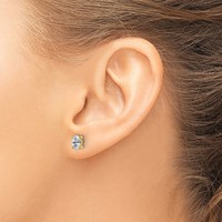 True Origin 14K Yellow Gold 0.75 Carat Lab Grown Diamond VS+ F+ Oval Four Prong Heavy Weight Complete Stud Earrings view 3