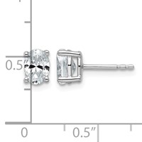True Origin 14K White Gold 1 Carat Lab Grown Diamond VS+ F+ Oval Four Prong Heavy Weight Complete Stud Earrings view 4