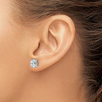 True Origin 14K White Gold 1.50 Carat Lab Grown Diamond VS+ F+ Oval Four Prong Heavy Weight Complete Stud Earrings view 3