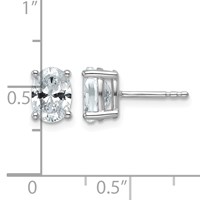 True Origin 14K White Gold 1.50 Carat Lab Grown Diamond VS+ F+ Oval Four Prong Heavy Weight Complete Stud Earrings view 4