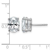 True Origin 14K White Gold 3 Carat Lab Grown Diamond VS+ F+ Oval Four Prong Heavy Weight Complete Stud Earrings view 4