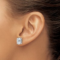 True Origin 14K White Gold 4 Carat Lab Grown Diamond VS+ F+ Oval Four Prong Heavy Weight Complete Stud Earrings view 3
