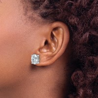 True Origin 14K White Gold 5 Carat Lab Grown Diamond VS+ F+ Oval Four Prong Heavy Weight Complete Stud Earrings view 3