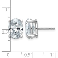 True Origin 14K White Gold 5 Carat Lab Grown Diamond VS+ F+ Oval Four Prong Heavy Weight Complete Stud Earrings view 4