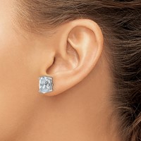 True Origin 14K White Gold 6 Carat Lab Grown Diamond VS+ F+ Oval Four Prong Heavy Weight Complete Stud Earrings view 3