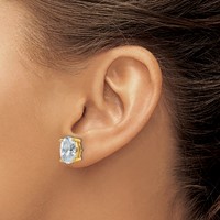 True Origin 14K Yellow Gold 6 Carat Lab Grown Diamond VS+ F+ Oval Four Prong Heavy Weight Complete Stud Earrings view 3