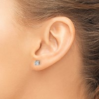 True Origin 14K White Gold 0.75 Carat Lab Grown Diamond VS+ F+ Cushion Four Prong Heavy Weight Complete Stud Earrings view 3