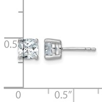 True Origin 14K White Gold 1.50 Carat Lab Grown Diamond VS+ F+ Cushion Four Prong Heavy Weight Complete Stud Earrings view 4