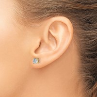 True Origin 14K Yellow Gold 1.50 Carat Lab Grown Diamond VS+ F+ Cushion Four Prong Heavy Weight Complete Stud Earrings view 3