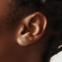 True Origin 14K Yellow Gold 0.50 Carat Lab Grown Diamond VS+ F+ Emerald Four Prong Heavy Weight Complete Stud Earrings view 3